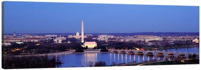 Bridge Over A RiverWashington Monument, Washington DC, District of Columbia, USA Canvas Art Print - Washington DC Skylines