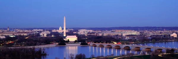 Washington, D.C. Skylines: Bridge Over A RiverWashington Monument, Washington DC, District of Columbia, USA by Panoramic Images