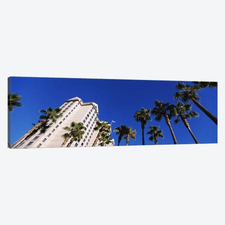 Low-Angle View Of Palm Trees & Fairmont Hotel, San Jose, Santa Clara County, California, USA Canvas Print #PIM6411} by Panoramic Images Canvas Art Print