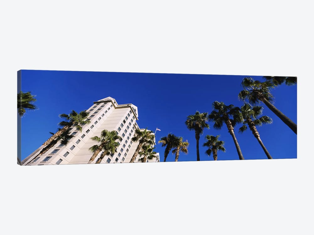 Low-Angle View Of Palm Trees & Fairmont Hotel, San Jose, Santa Clara County, California, USA by Panoramic Images 1-piece Canvas Print