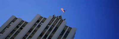 Low angle view of an office building, Downtown San Jose, San Jose, Silicon Valley, Santa Clara County, California, USA by Panoramic Images framed canvas print