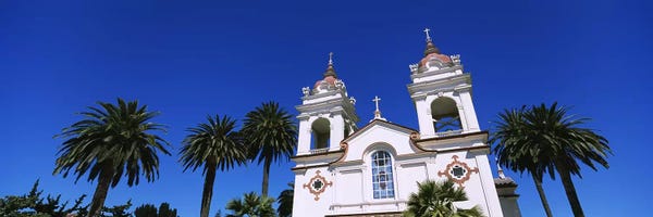 San Jose: High section view of a cathedral, Portuguese Cathedral, San Jose, Silicon Valley, Santa Clara County, California, USA by Panoramic Images