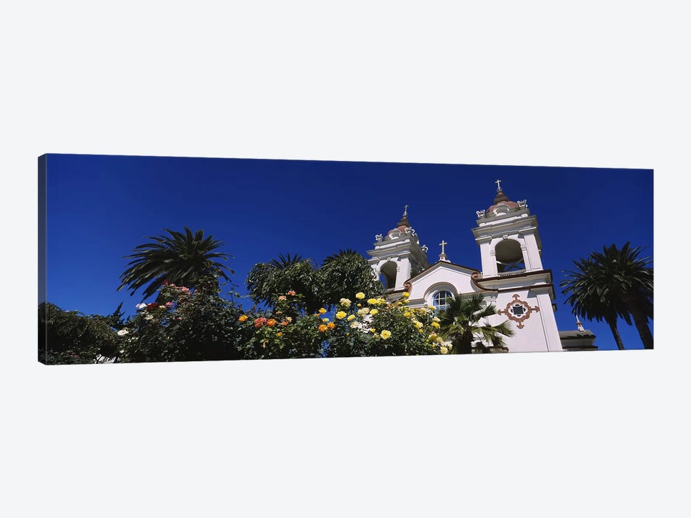 Plants in front of a cathedral, Portuguese Cathedral, San Jose, Silicon Valley, Santa Clara County, California, USA by Panoramic Images 1-piece Canvas Art Print
