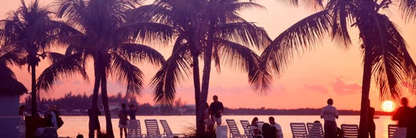 Miami Beach: Sunset on the beach, Miami Beach, Florida, USA by Panoramic Images
