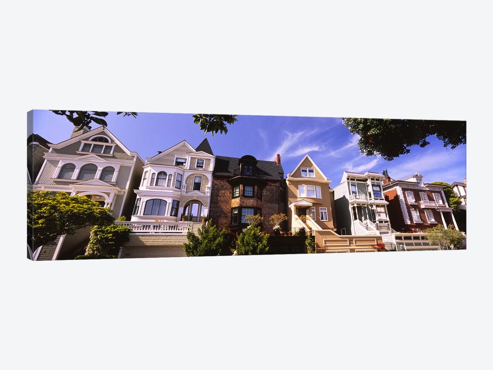 Low angle view of houses in a row, Presidio Heights, San Francisco, California, USA by Panoramic Images 1-piece Canvas Art Print
