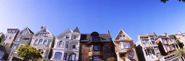 Low angle view of houses in a row, Presidio Heights, San Francisco, California, USA #2