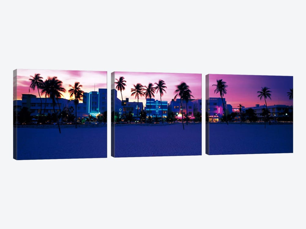 Ocean Drive Miami Beach FL USA by Panoramic Images 3-piece Canvas Art Print