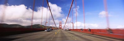 Cars on a bridge, Golden Gate Bridge, San Francisco, California, USA by Panoramic Images framed canvas print