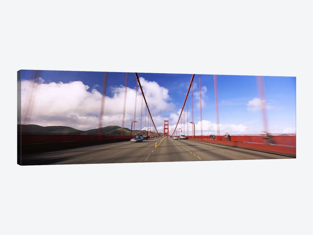 Cars on a bridge, Golden Gate Bridge, San Francisco, California, USA by Panoramic Images 1-piece Canvas Art Print