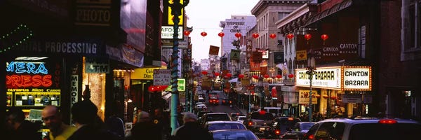 San Francisco: Traffic on a road, Grant Avenue, Chinatown, San Francisco, California, USA by Panoramic Images