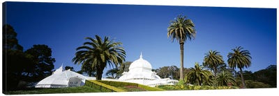 Low angle view of a building in a formal garden, Conservatory of Flowers, Golden Gate Park, San Francisco, California, USA Canvas Art Print - Dome Art