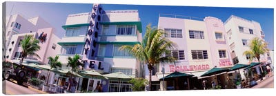 Low angle view of buildings in a city, Miami Beach, Florida, USA Canvas Art Print - Miami Beach