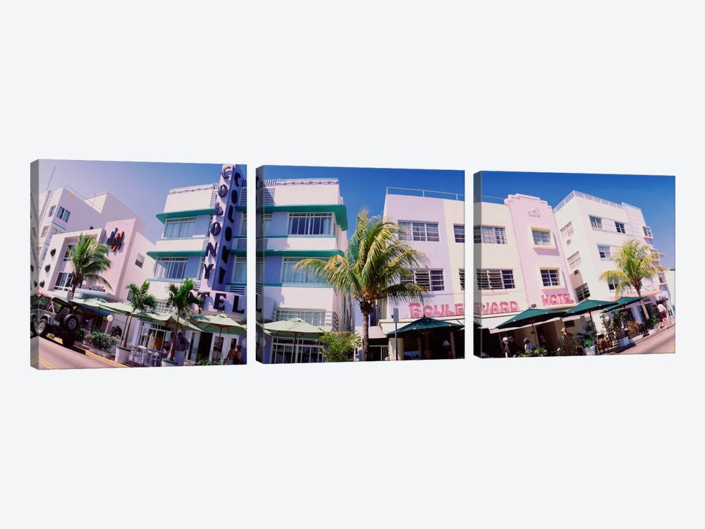 Low angle view of buildings in a city, Miami Beach, Florida, USA by Panoramic Images 3-piece Canvas Artwork