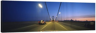 Cars on a suspension bridge, Bay Bridge, San Francisco, California, USA Canvas Art Print - Bridge Art
