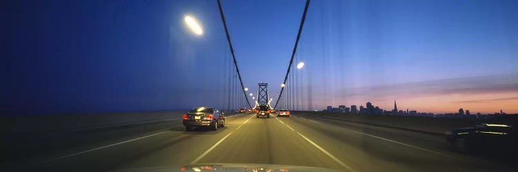 Cars on a suspension bridge, Bay Bridge, San Francisco, California, USA