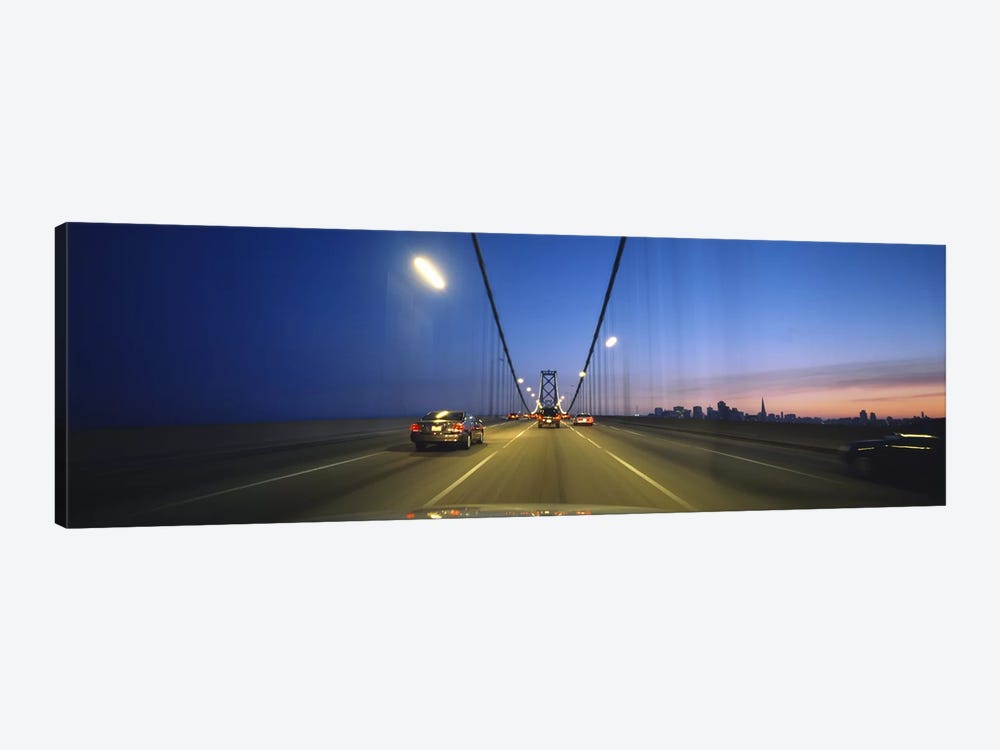 Cars on a suspension bridge, Bay Bridge, San Francisco, California, USA by Panoramic Images 1-piece Canvas Artwork