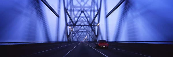 Cars on a suspension bridge, Bay Bridge, San Francisco, California, USA #2