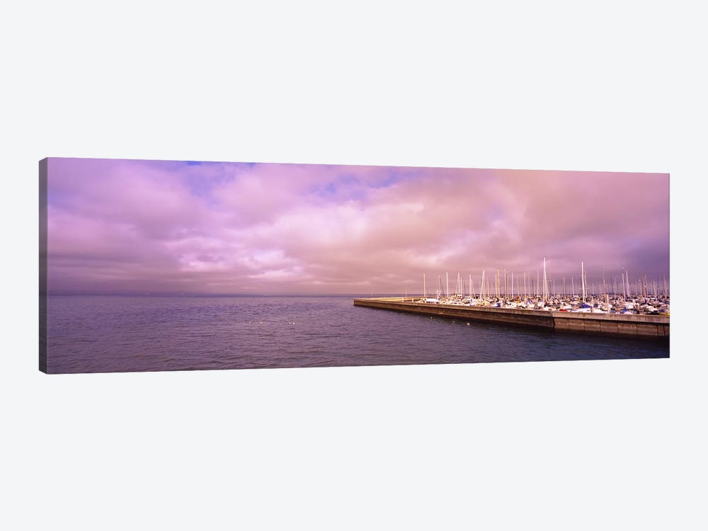 Yachts moored at a harbor, San Francisco Bay, San Francisco, California, USA by Panoramic Images 1-piece Canvas Artwork