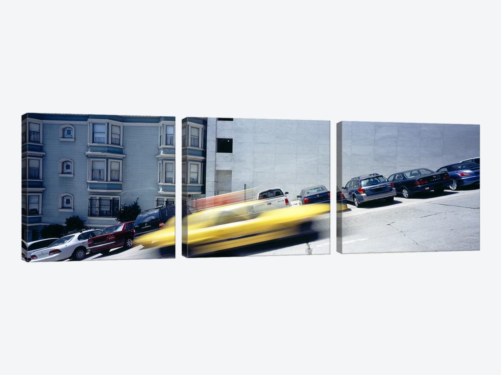 Cars parked on the roadside, San Francisco, California, USA by Panoramic Images 3-piece Art Print