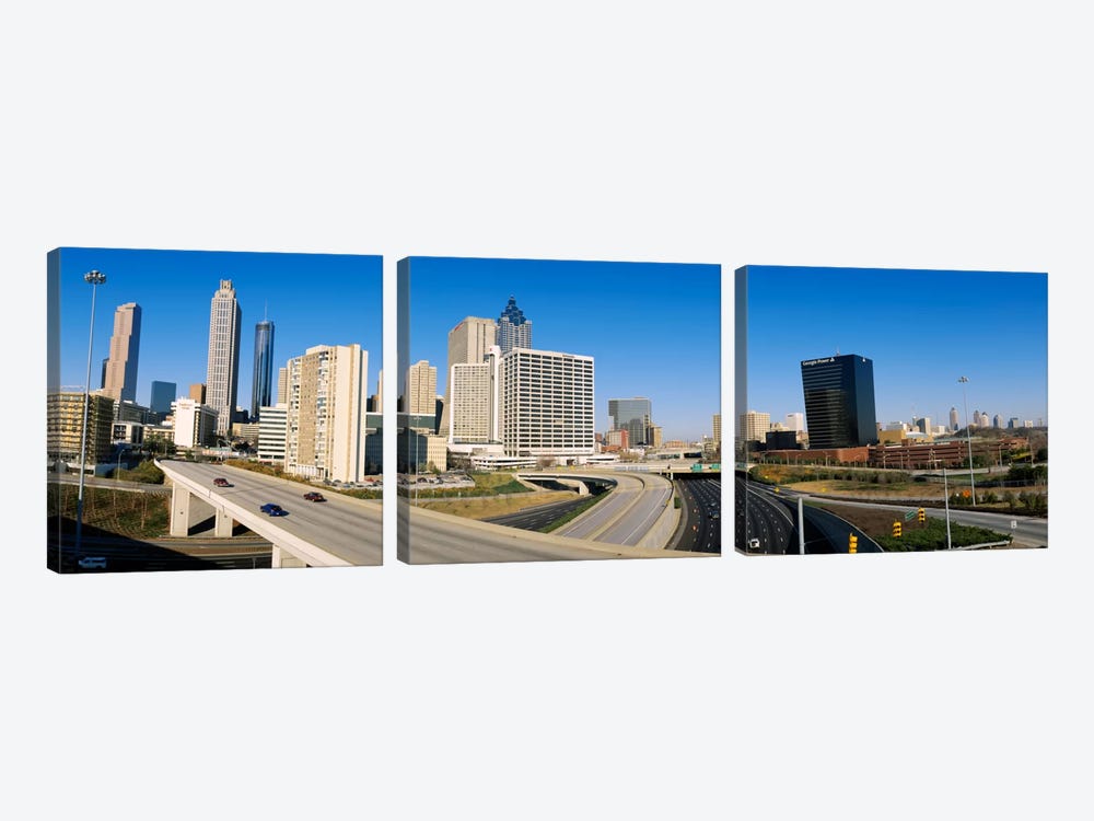 Skyscrapers in a cityCityscape, Atlanta, Georgia, USA by Panoramic Images 3-piece Art Print