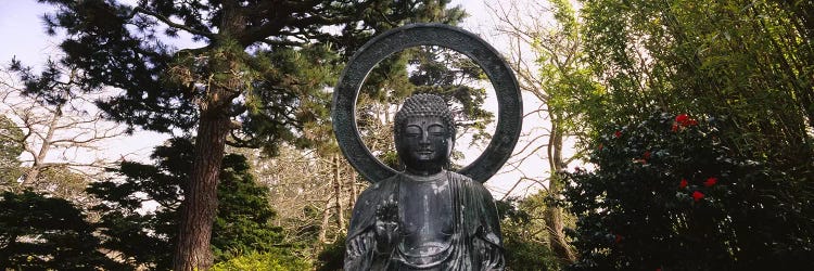 Statue of Buddha in a park, Japanese Tea Garden, Golden Gate Park, San Francisco, California, USA