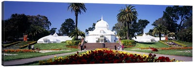 Tourists in a formal garden, Conservatory of Flowers, Golden Gate Park, San Francisco, California, USA Canvas Art Print - Dome Art