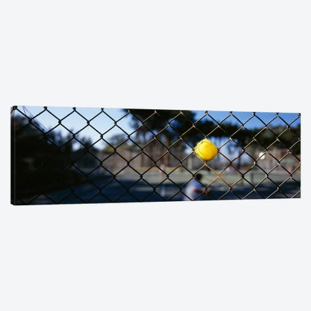 Close-up of a tennis ball stuck in a fence, San Francisco, California, USA Canvas Print #PIM6466} by Panoramic Images Canvas Print
