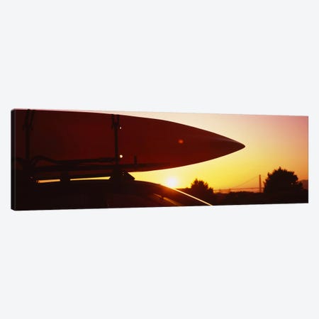 Close-up of a kayak on a car roof at sunset, San Francisco, California, USA Canvas Print #PIM6467} by Panoramic Images Canvas Art Print