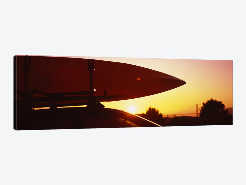 Close-up of a kayak on a car roof at sunset, San Francisco, California, USA by Panoramic Images 1-piece Canvas Art
