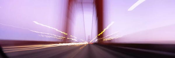 San Francisco: Traffic on a suspension bridge, Golden Gate Bridge, San Francisco, California, USA by Panoramic Images