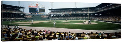 Spectators watching a baseball match in a stadiumU.S. Cellular Field, Chicago, Cook County, Illinois, USA Canvas Art Print - Baseball Art
