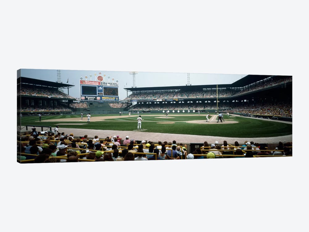 Spectators watching a baseball match in a stadiumU.S. Cellular Field, Chicago, Cook County, Illinois, USA by Panoramic Images 1-piece Canvas Art Print