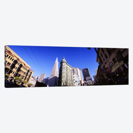 Low angle view of buildings in a city, Columbus Avenue, San Francisco, California, USA Canvas Print #PIM6480} by Panoramic Images Canvas Artwork