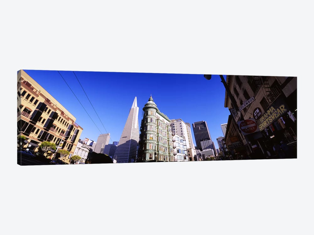 Low angle view of buildings in a city, Columbus Avenue, San Francisco, California, USA by Panoramic Images 1-piece Art Print
