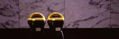 Close-Up Of Two Expired Parking Meters, San Francisco, California, USA by Panoramic Images canvas print