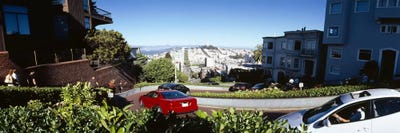 Cars on a street, Lombard Street, San Francisco, California, USA by Panoramic Images multi panel art