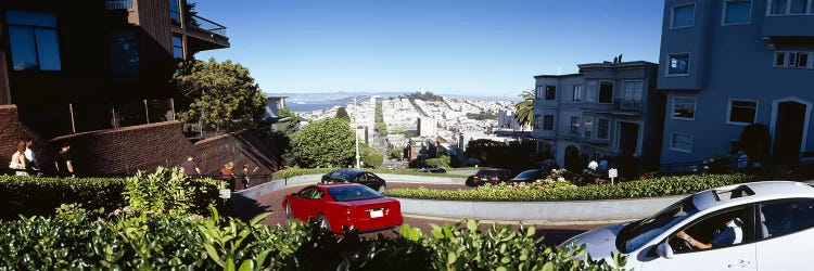 Cars on a street, Lombard Street, San Francisco, California, USA