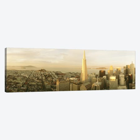 Aerial View (ft. Transamerica Pyramid), San Francisco, California, USA Canvas Print #PIM648} by Panoramic Images Canvas Art