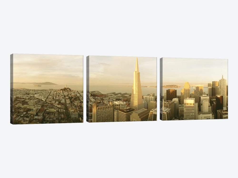 Aerial View (ft. Transamerica Pyramid), San Francisco, California, USA by Panoramic Images 3-piece Canvas Art