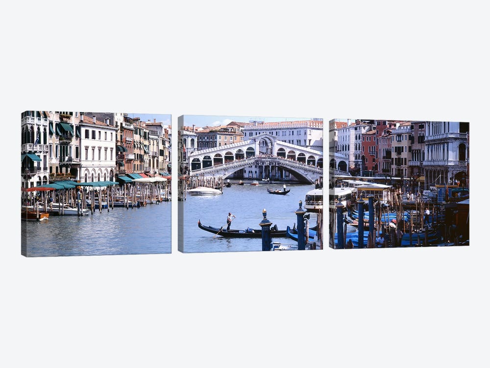 Rialto Bridge, Grand Canal, Venice, Veneto, Italy by Panoramic Images 3-piece Canvas Art