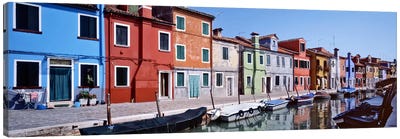 Houses at the waterfront, Burano, Venetian Lagoon, Venice, Italy Canvas Art Print
