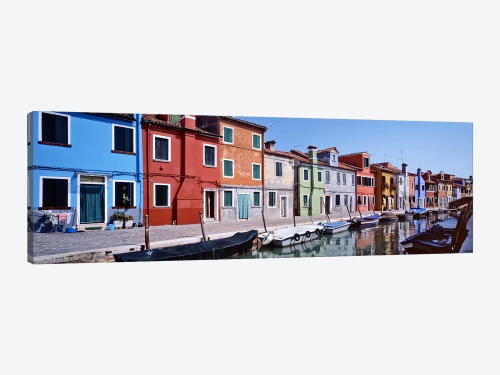 Houses at the waterfront, Burano, Venetian Lagoon, Venice, Italy by Panoramic Images 1-piece Canvas Art Print