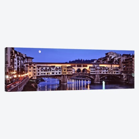 Ponte Vecchio At Night, Florence, Tuscany, Italy Canvas Print #PIM6492} by Panoramic Images Canvas Print