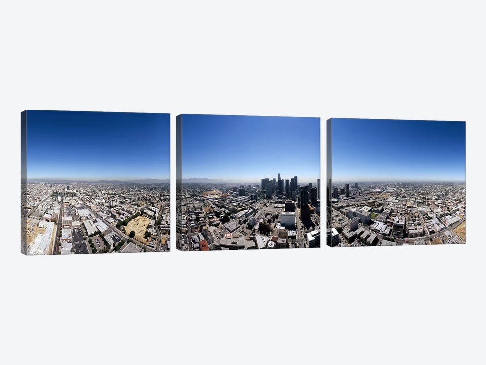 360 degree view of a cityCity of Los Angeles, Los Angeles County, California, USA by Panoramic Images 3-piece Canvas Art Print
