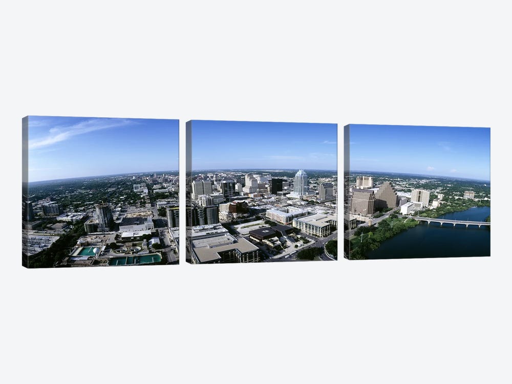 Aerial view of a cityAustin, Travis County, Texas, USA by Panoramic Images 3-piece Canvas Wall Art