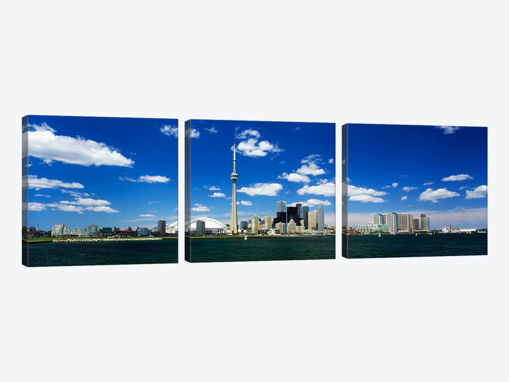 Dowtown Skyline As Seen From Lake Ontario, Toronto, Ontario, Canada by Panoramic Images 3-piece Canvas Art