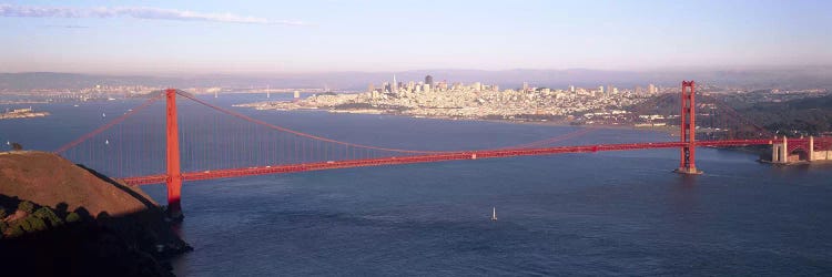 High angle view of a suspension bridge across the seaGolden Gate Bridge, San Francisco, Marin County, California, USA