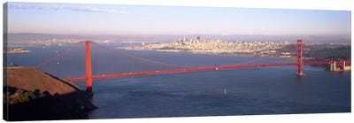 High angle view of a suspension bridge across the seaGolden Gate Bridge, San Francisco, Marin County, California, USA Canvas Art Print - San Francisco Skylines