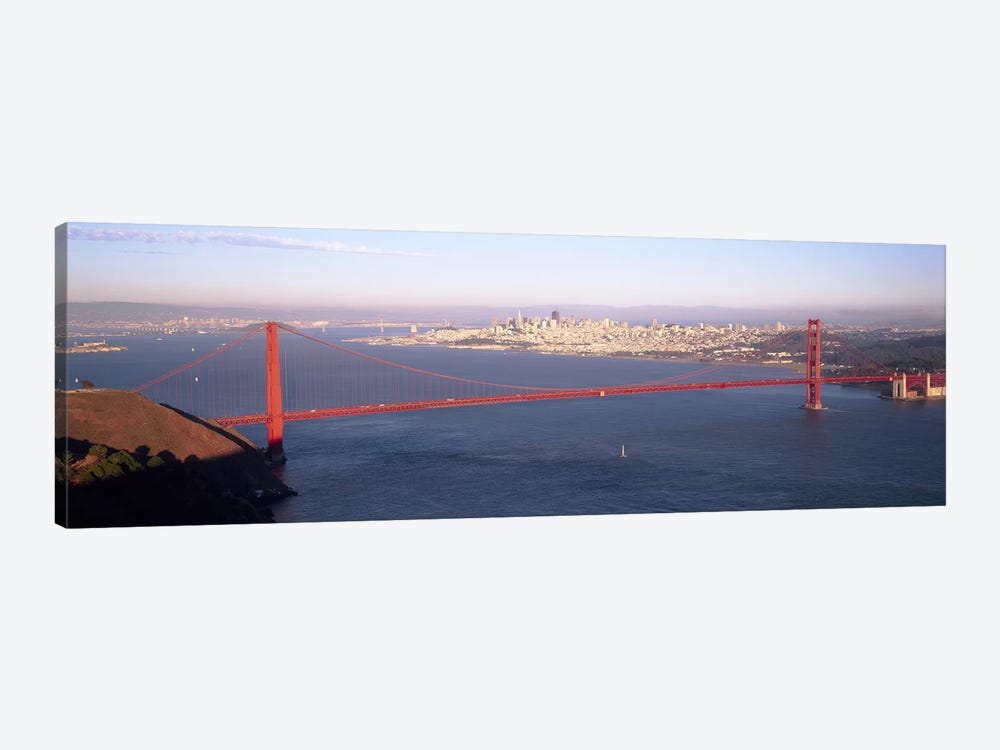 High angle view of a suspension bridge across the seaGolden Gate Bridge, San Francisco, Marin County, California, USA by Panoramic Images 1-piece Canvas Wall Art