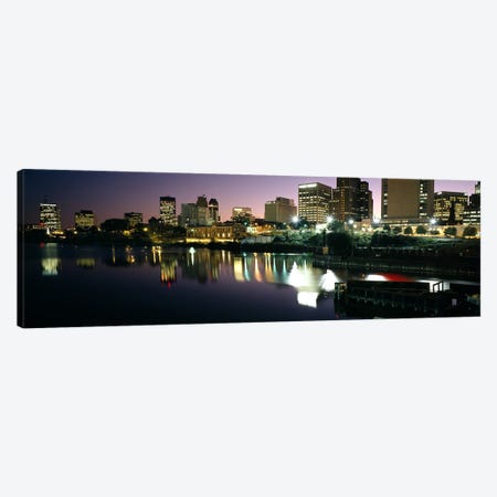 City lit up at nightNewark, New Jersey, USA Canvas Print #PIM6524} by Panoramic Images Canvas Artwork